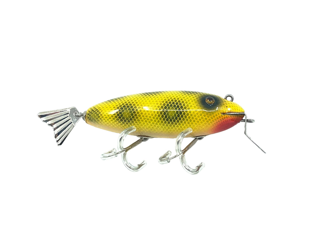 Musky Dan (XXX Lures) Deluxe Wagtail Chub, Red/Yellow/Black Crackle Back
