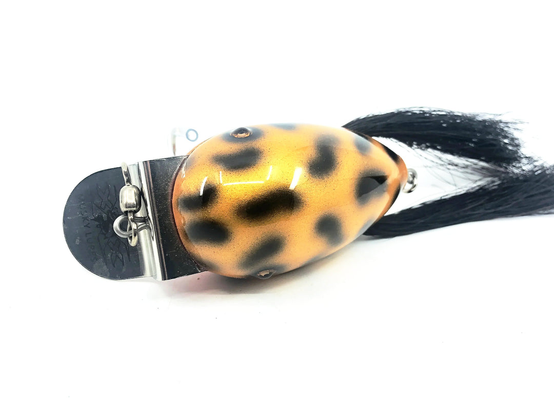 Musky Dan (XXX Lures) Giant Dingbat 3 7/8", Gold/Black Spots