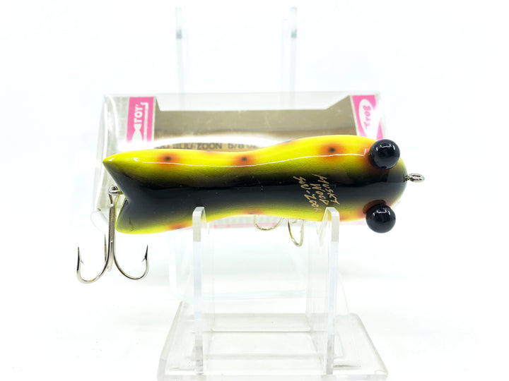 Toy's by Frog Musky Size Wood Suu-Zoon Lure, Chartreuse Frog Spot Color with Box