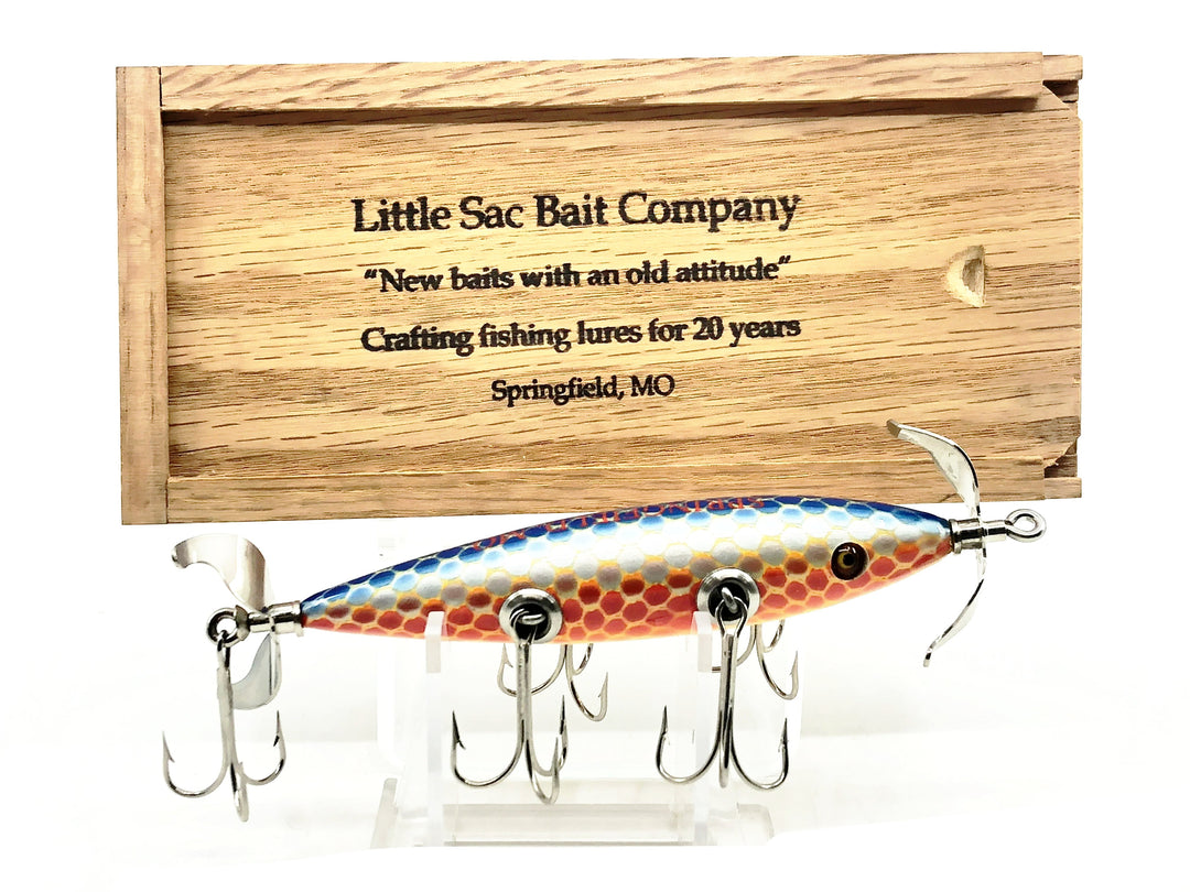 Little Sac Bait Company Meramec Minnow Scaled Blue Back Color Wooden Box