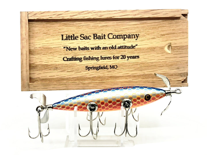 Little Sac Bait Company Meramec Minnow Scaled Blue Back Color Wooden Box