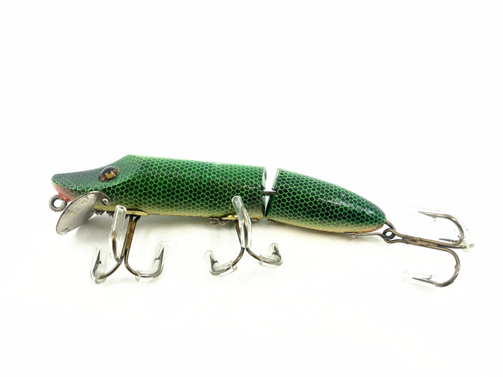 Bill Howington "Ol Bill" Repaint Heddon Jointed Vamp, Green Scale w/Box