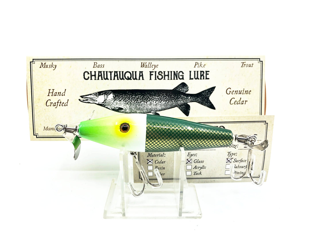 Chautauqua Topwater Minnow, Lemon Lime Color