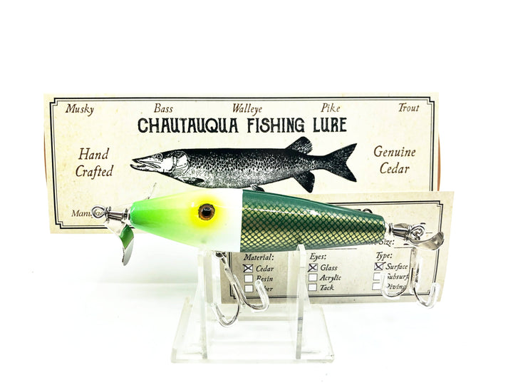 Chautauqua Topwater Minnow, Lemon Lime Color