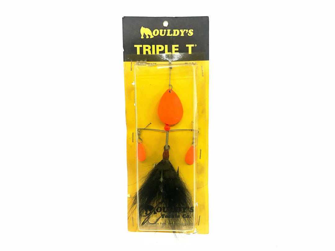 Mouldy's Triple T Double Spinner, Orange Blade/Black Skirt Color on Card