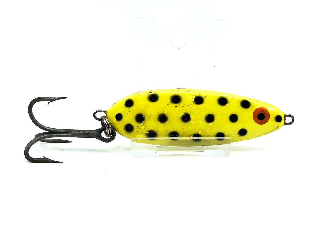 Bomber Slab Spoon 9000, #39 Yellow/Black Dots Color