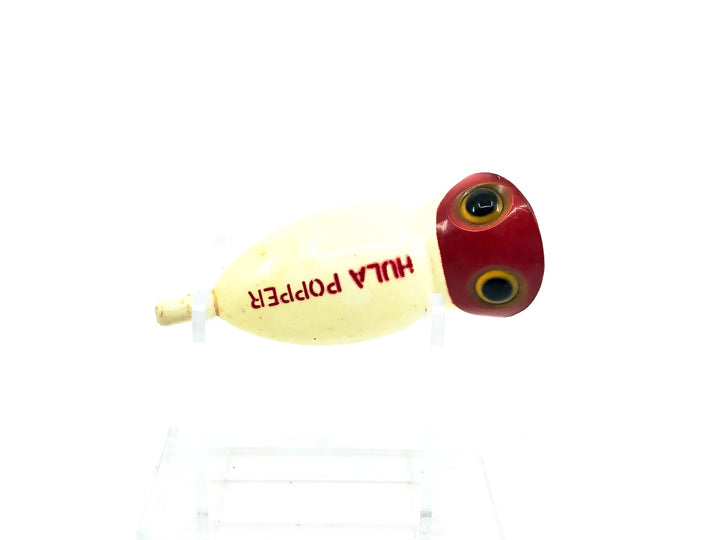 Arbogast Hula Popper, Red Head/White Color