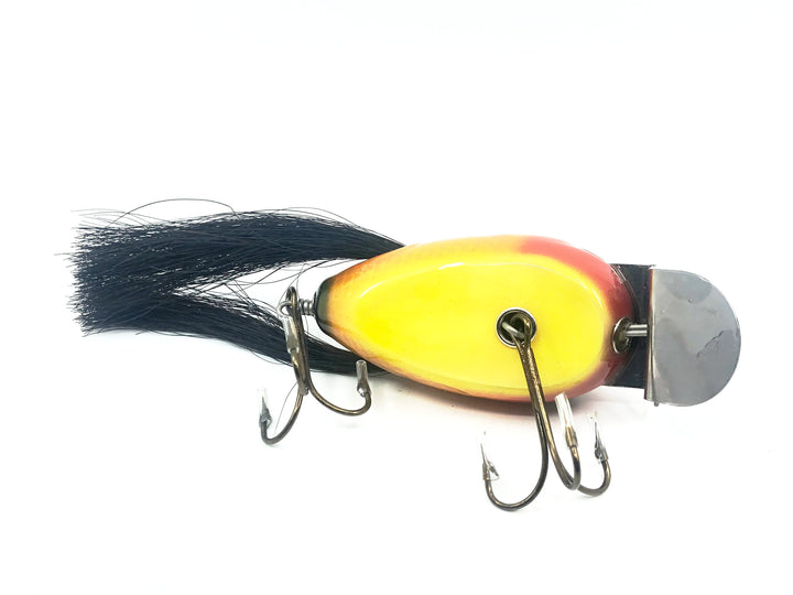 Musky Dan (XXX Lures) Giant Dingbat 3 7/8", Gold Scale/Red Head/Yellow Body w/COA