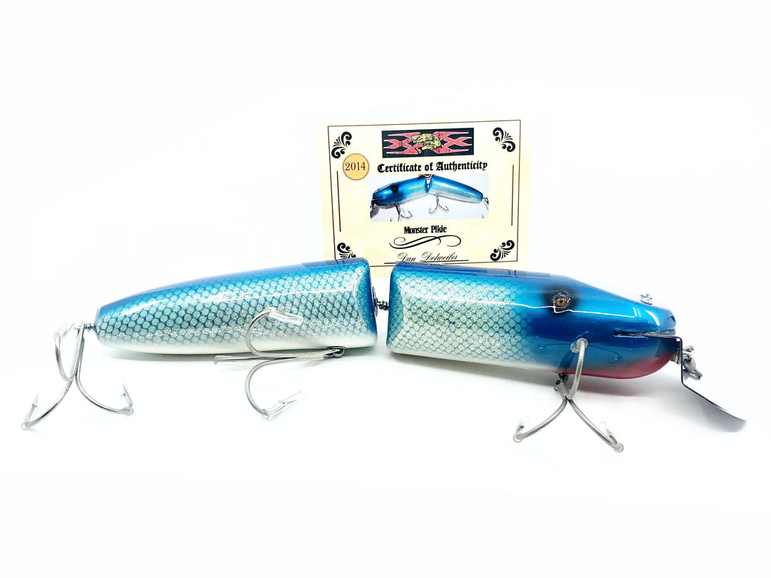 Musky Dan (XXX Lures) Monster Pikie 14", Blue Flash Color w/COA