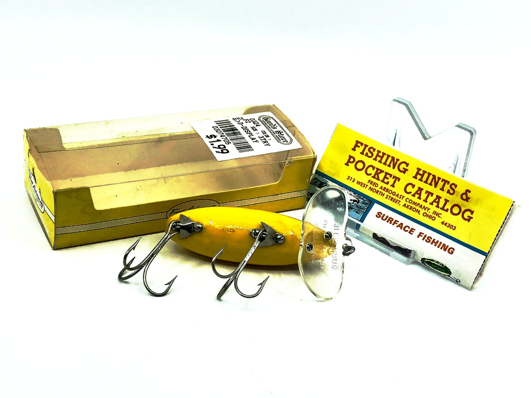 Arbogast Jitterbug Clear Lip 5/8oz, Yellow Shore Color with Box