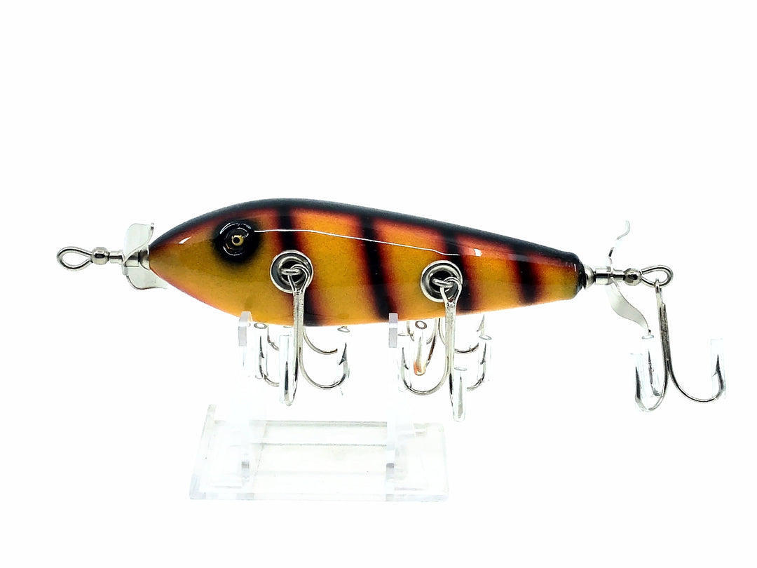 Musky Dan (XXX Lures) 5 Hook Minnow, Bar Perch Color