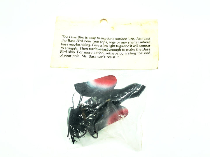 Bass Bird Lure Co. Bass Bird, Red/White Wing Colors on Card