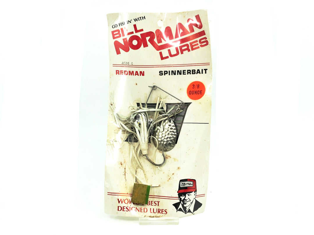 Bill Norman Redman Spinnerbait 3/8oz 8738, #6 White Color on Card