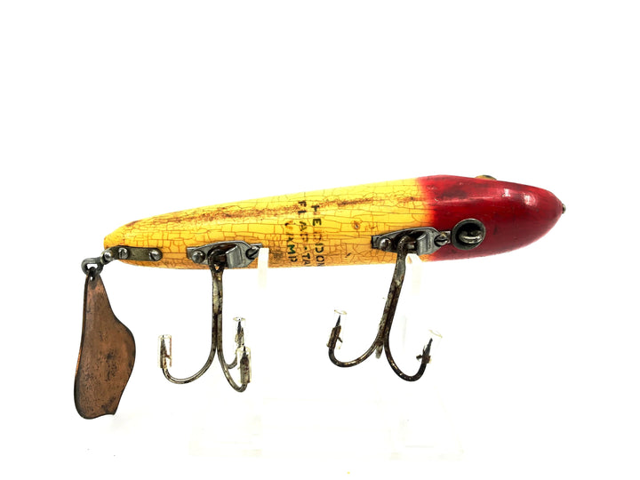 Heddon Flap-Tail Vamp #7000, Teddy Bear Eyes RH Red Head/White Body Color