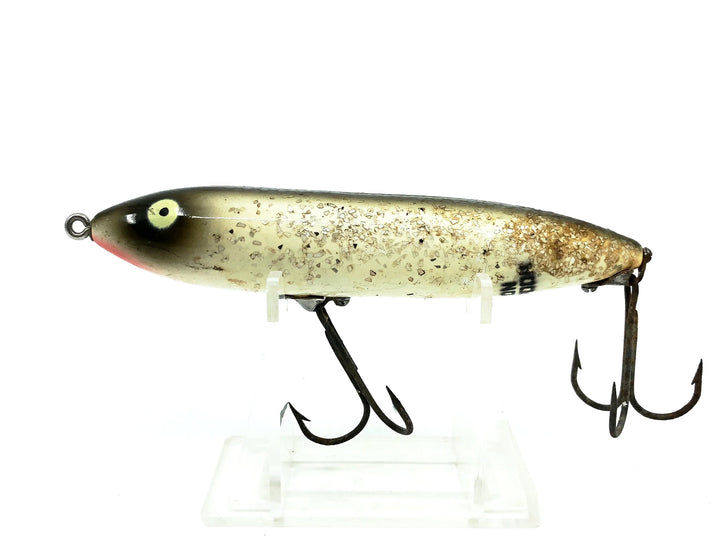 Heddon Original Zara Spook, SS Silver Flitter Color-Nose Line Tie-Early