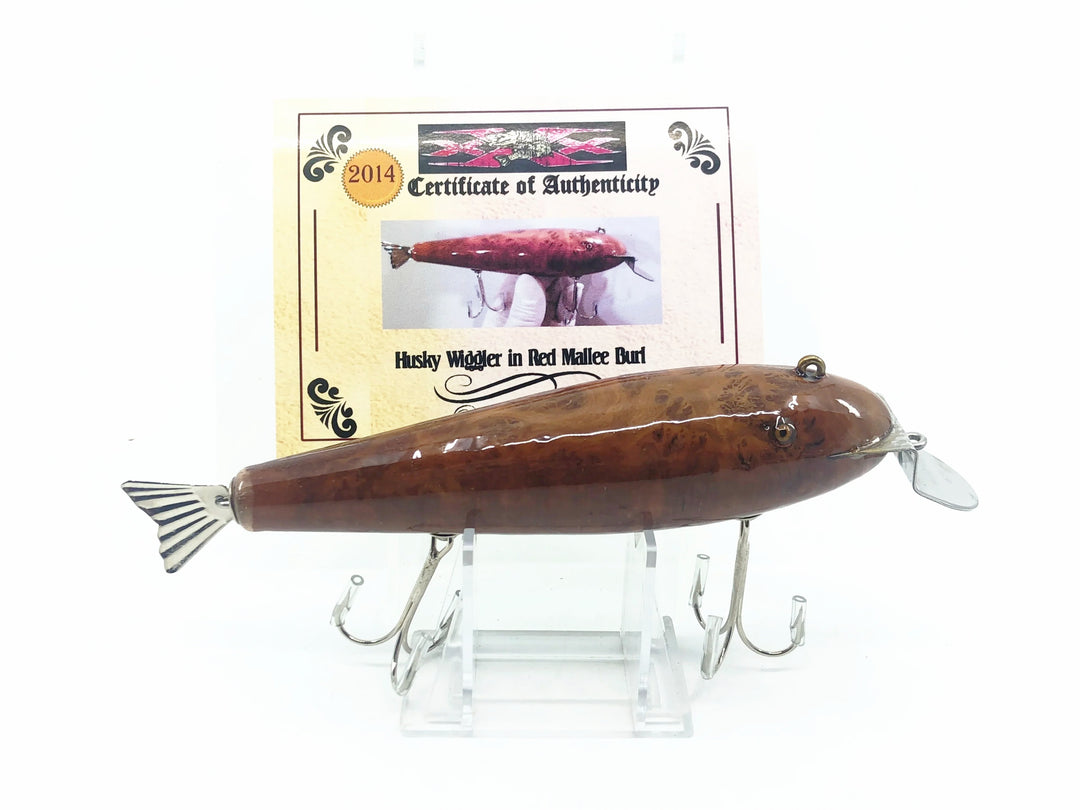 Musky Dan (XXX Lures) Husky Wiggler,&nbsp;Red Mallee Burl w/COA
