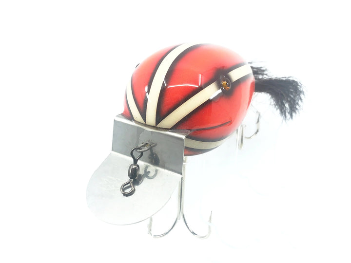 Musky Dan (XXX Lures) Giant Dingbat 5 1/2", Orange/Black & White Stripes w/COA