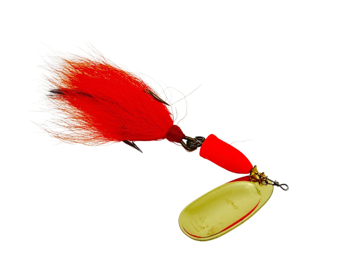 Blue Fox Super Vibrax #6 Spinner, Gold/Fluorescent Red/Orange Bucktail Color