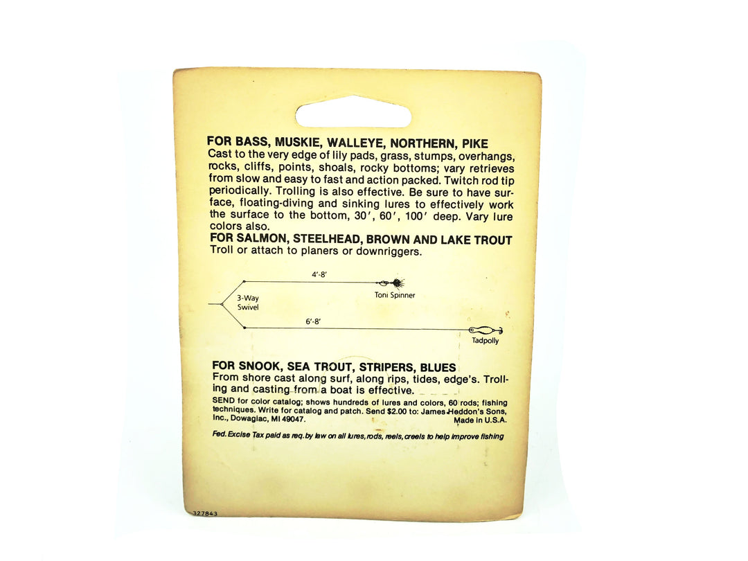 Heddon Super Rattle Sonic, NBL Nickel/Black Shiner Color on Card