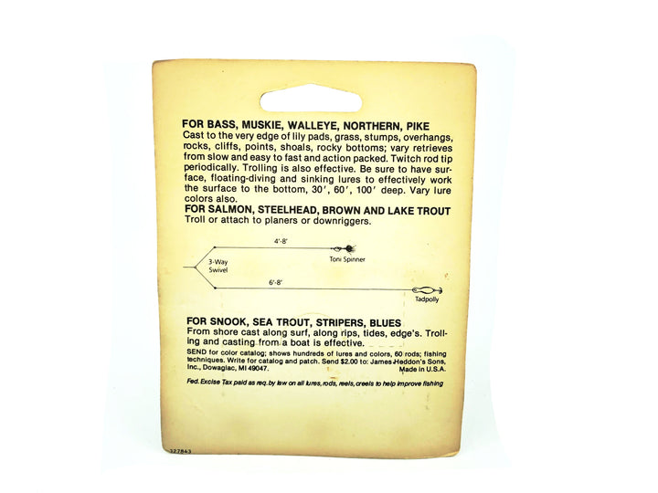 Heddon Super Rattle Sonic, NBL Nickel/Black Shiner Color on Card