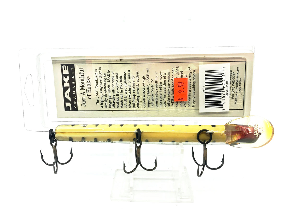 Jake 6" Musky Bait, Silver Pikie Color New on Card