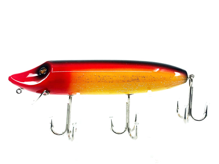 Musky Dan (XXX Lures) Musky Vamp, Red Head/Yellow/Flitter Color