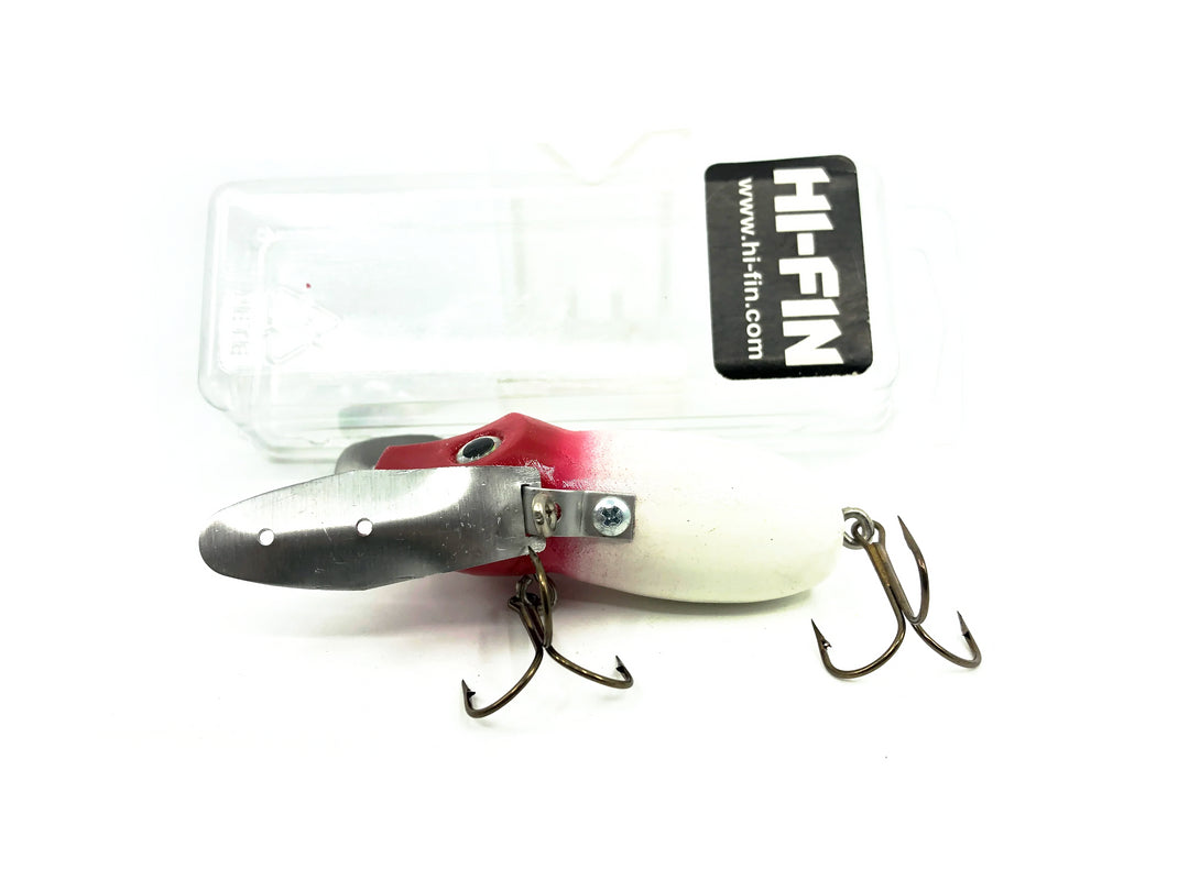 Hi-Fin Bass Creeper Lure, White/Red Head Color in Box