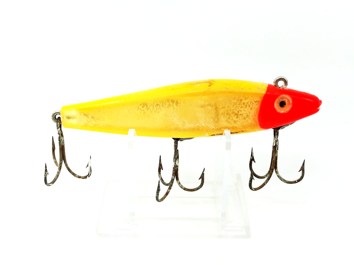 L & S Mirrolure 77M, Yellow/Silver Insert/Fluorescent Orange Head Colo