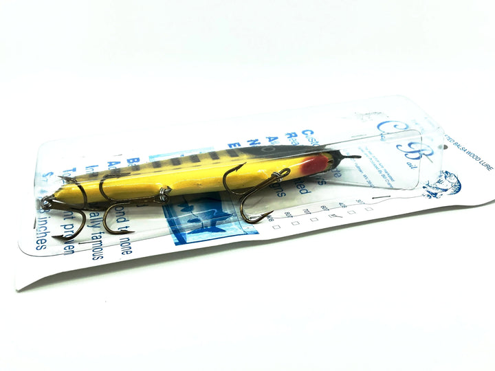 Crane 607 Musky Lure, Black Perch/Yellow Belly Color, New on Card