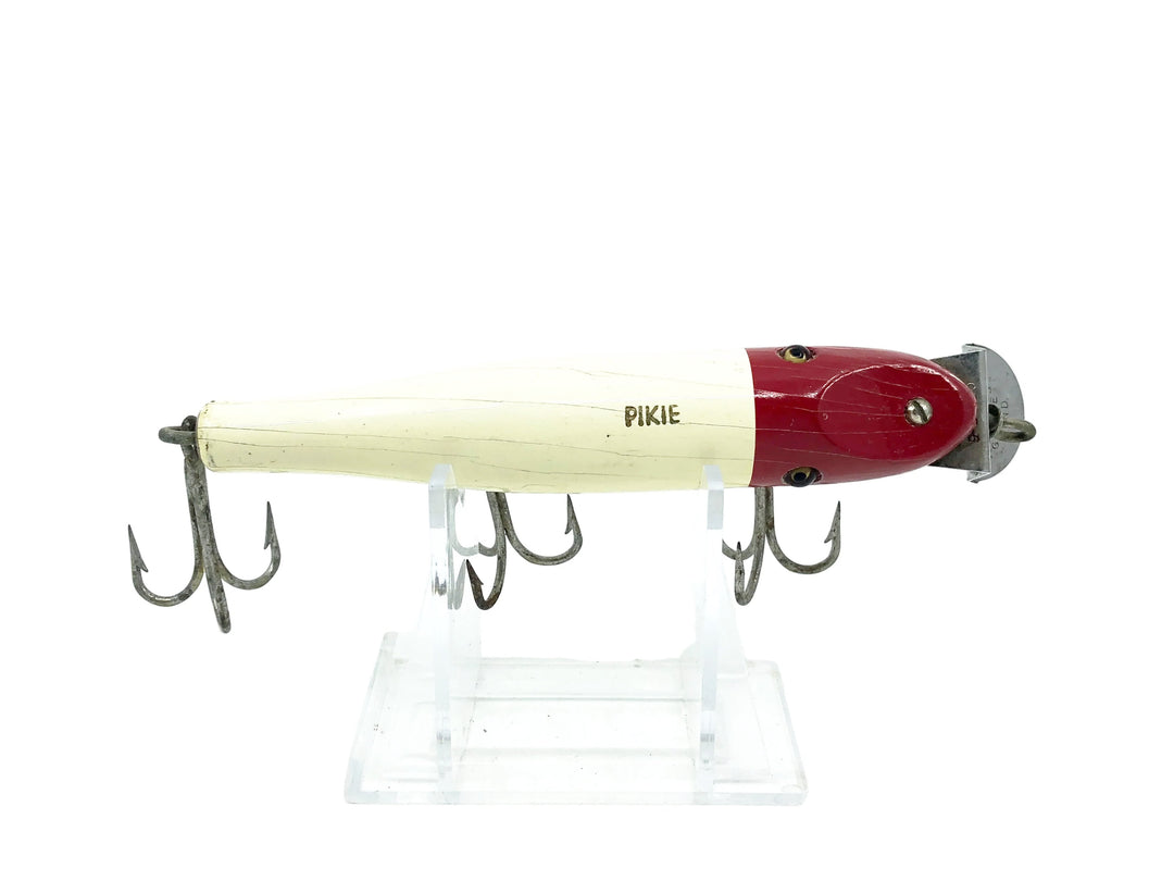Creek Chub 700 Pikie, 701 Red Head/White Color - Vintage Wooden Version with glass eyes