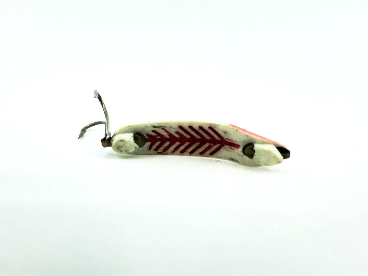 Paul Bunyan Flyrod Dodger, White/Red Head with Red Ribs Color