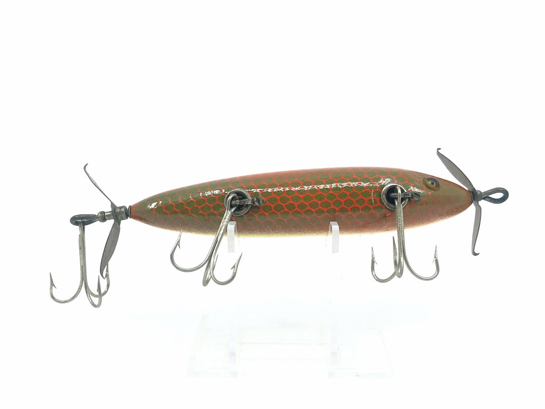 Heddon #170 S.O.S Wounded Minnow, Repainted Goldfish Color