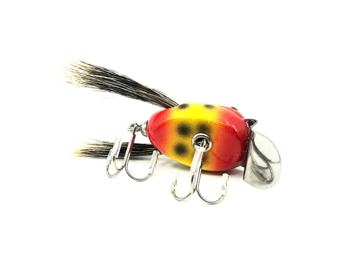 Musky Dan (XXX Lures) Baby Dingbat, Red Head & Tail/Yellow, Black Spots w/COA