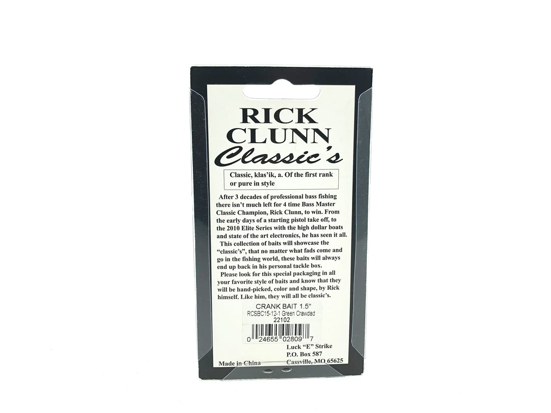 Rick Clunn Luck-E-Strike RC2 Series 3, Green Crawdad Color on Card
