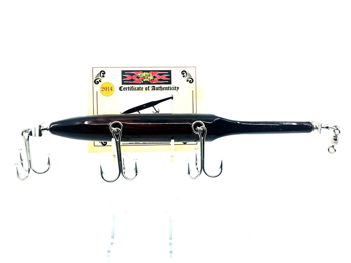 Musky Dan (XXX Lures) Husky Gar Minnow 9", Mexican rosewood Color -2014 w/COA