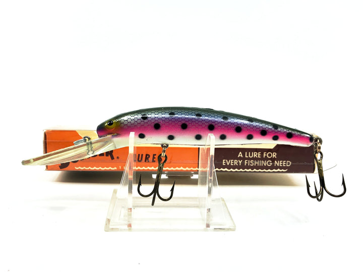 Bomber Long A 25A, SAL 25 Trout Green and Pink/Black Spots/Silver Scale Color