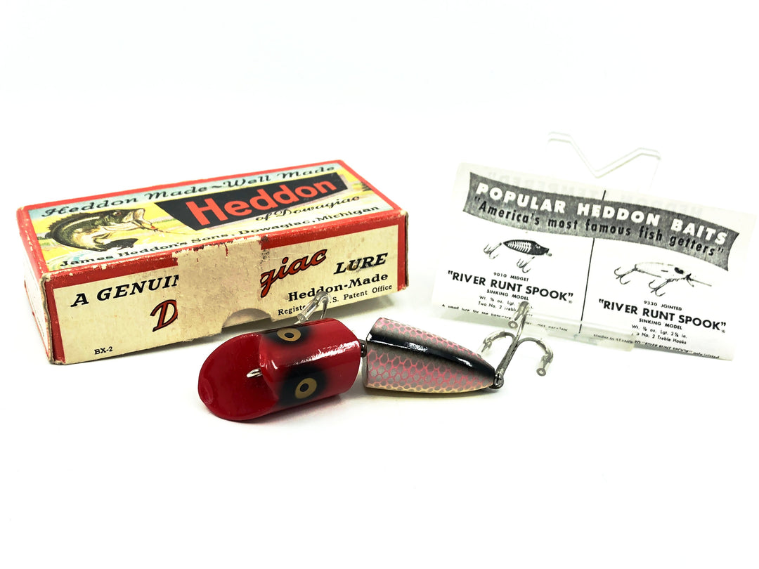 Heddon Zig Wag 8340, PRH Shiner Scale/Red Head Color with Box & Catalog