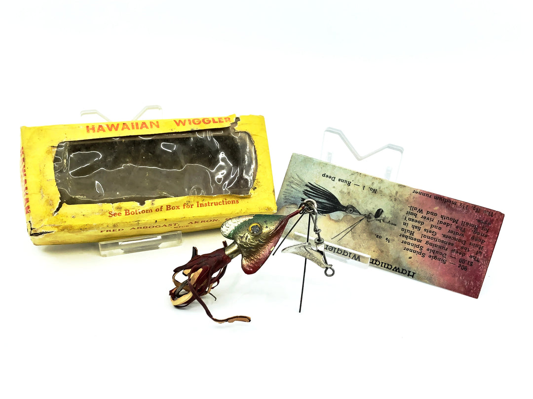 Arbogast Hawaiian Wiggler #2, Perch Color with Windowed Box