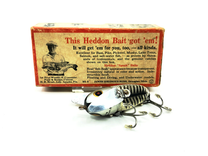 Heddon Crazy Crawler 2120, XRS Silver Shore Color with Brush Box