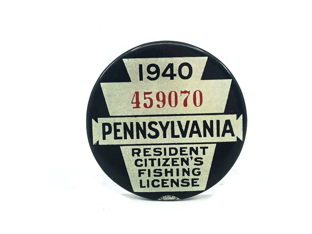 1940 Pennsylvania Resident Fishing License Button