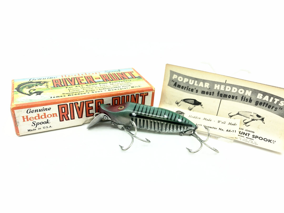 Heddon Floating River Runt 9400, XRG Green Shore Minnow Color w/Box