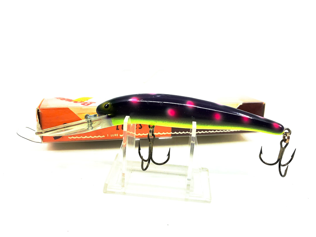 Bomber Long A 25A, SAL 11 Purple/Chartreuse Belly/Pink Spots Color