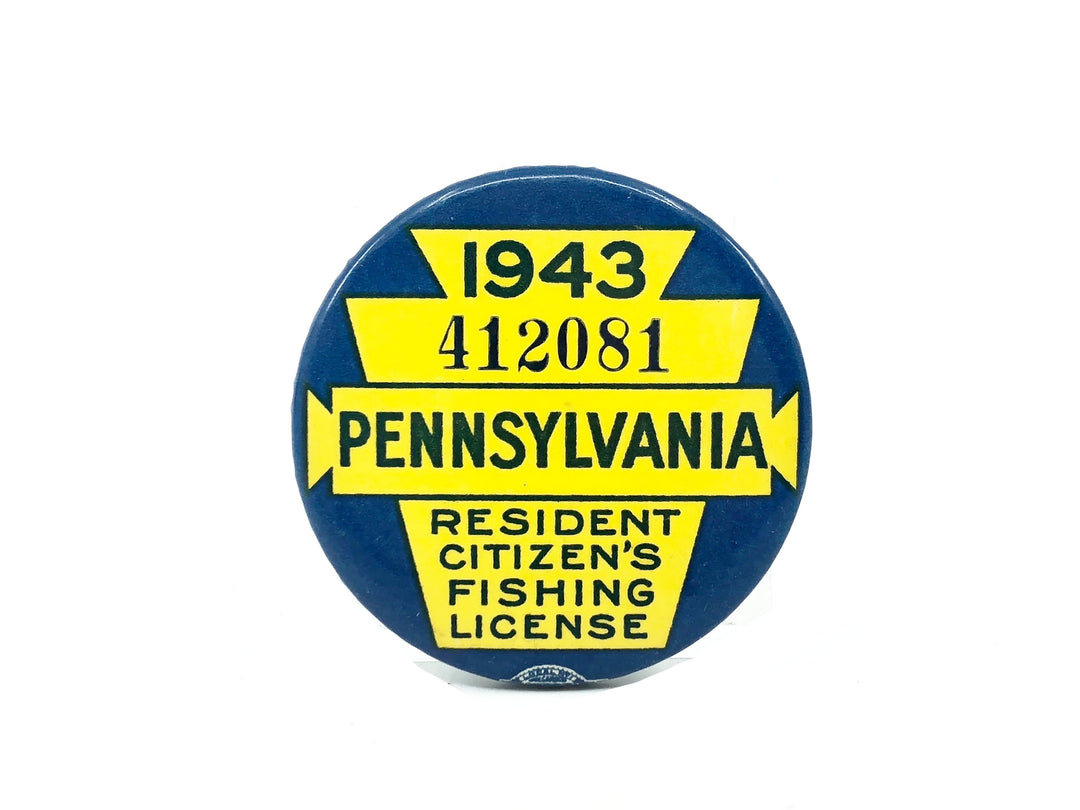 1943 Pennsylvania Resident Fishing License Button