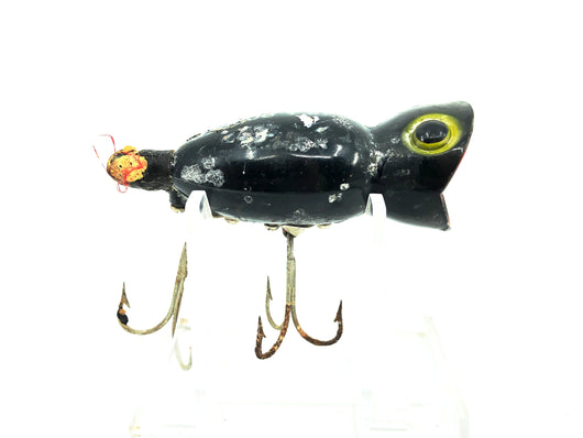 Arbogast Hula Popper, Black Color, Early Bug Eyed Model