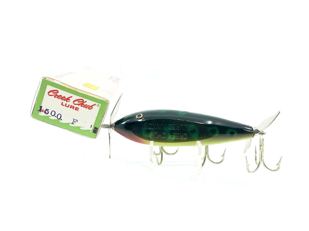 Creek Chub 1500 Plastic Injured Minnow, F Frog Color w/Box