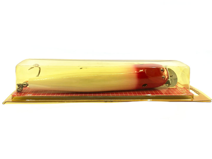 Creek Chub Wooden Giant Straight Pikie 6800, Red Head/White Color, New on Card Old Stock