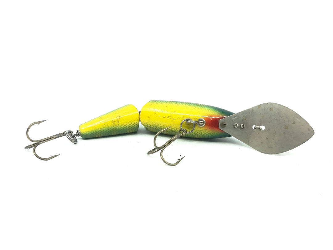 Jointed Wooden 5" Musky Bait, Green Perch Color