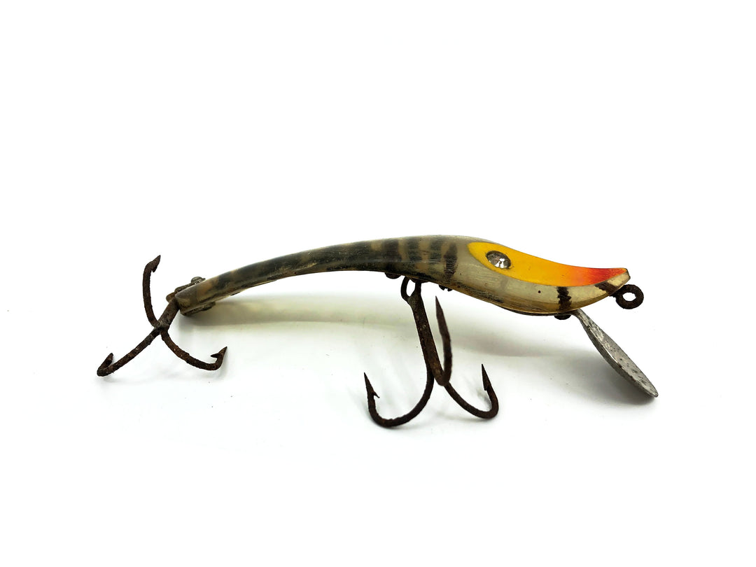 Paul Bunyan Transparent Dodger, Yellow Head Clear Body with Black Ribs Color