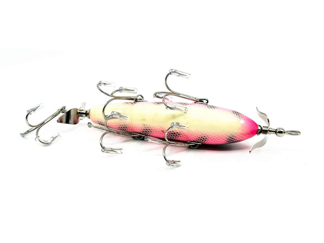Musky Dan (XXX Lures) 5 Hook Minnow, Pink Tiger Color w/COA