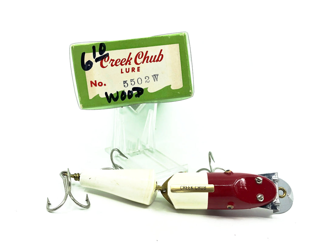 Creek Chub Jointed Snook Pikie 5500, Red White Color 5502W with Box
